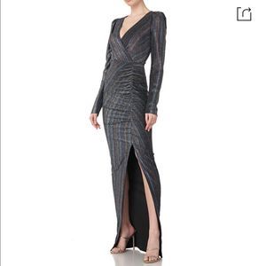 Gorgeous metallic gown side slit